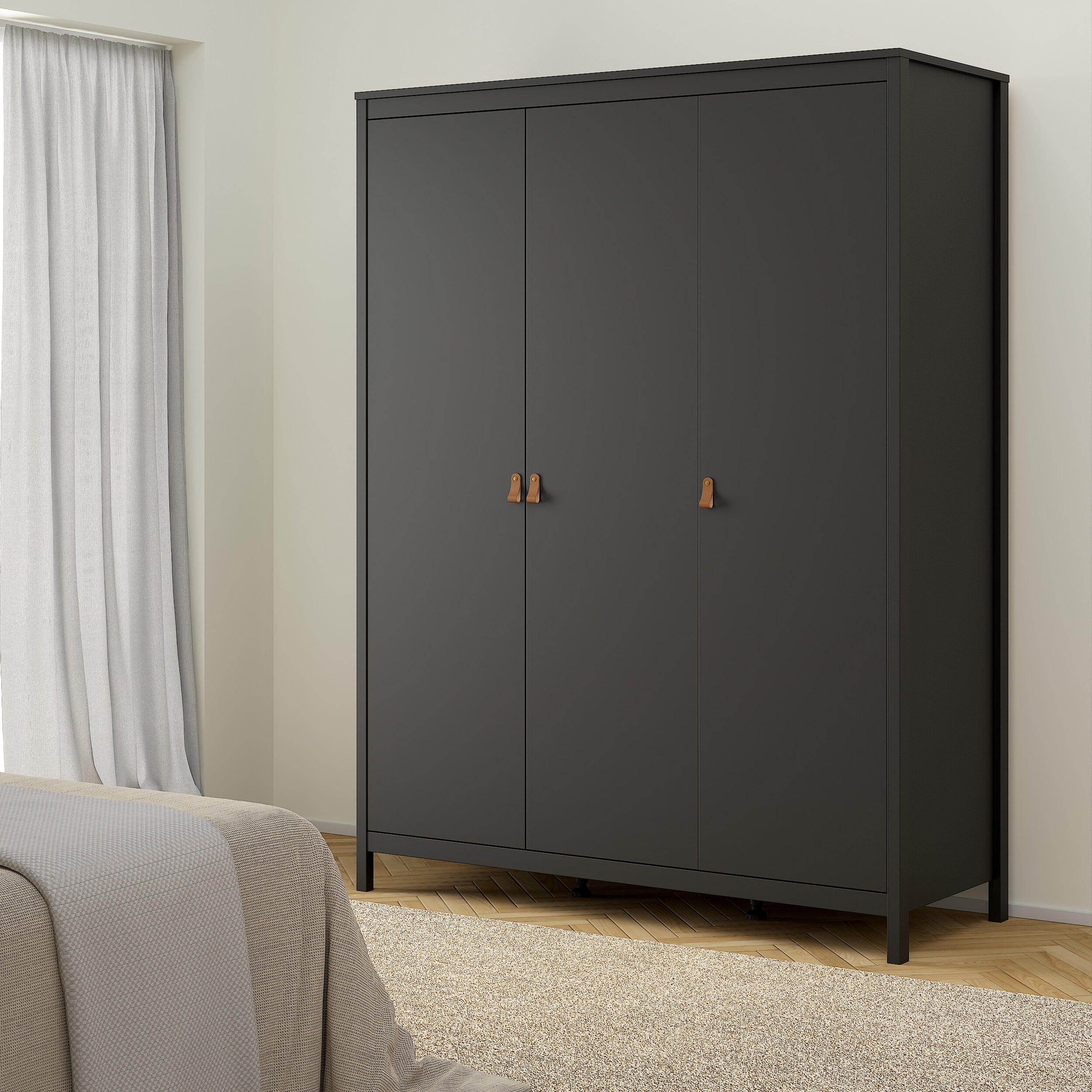Barcelona Wardrobe with 3 Doors in Matt Black - image 7