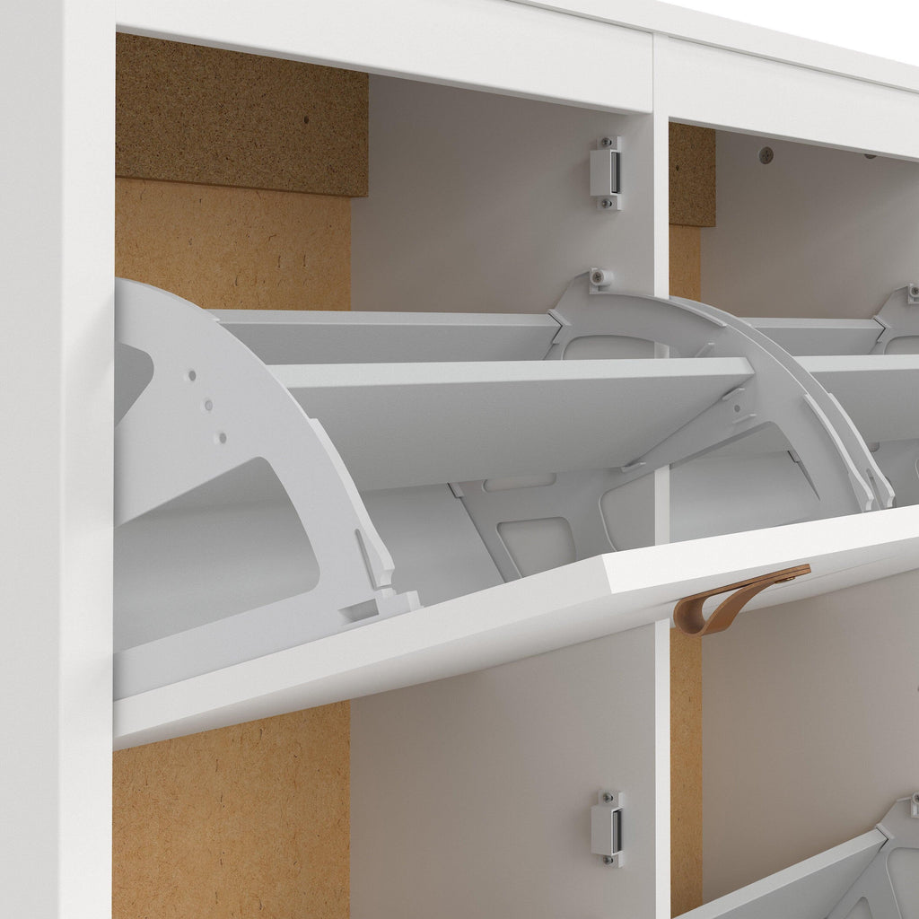 Barcelona Shoe Cabinet 4 Flip Down Doors in White - image 10