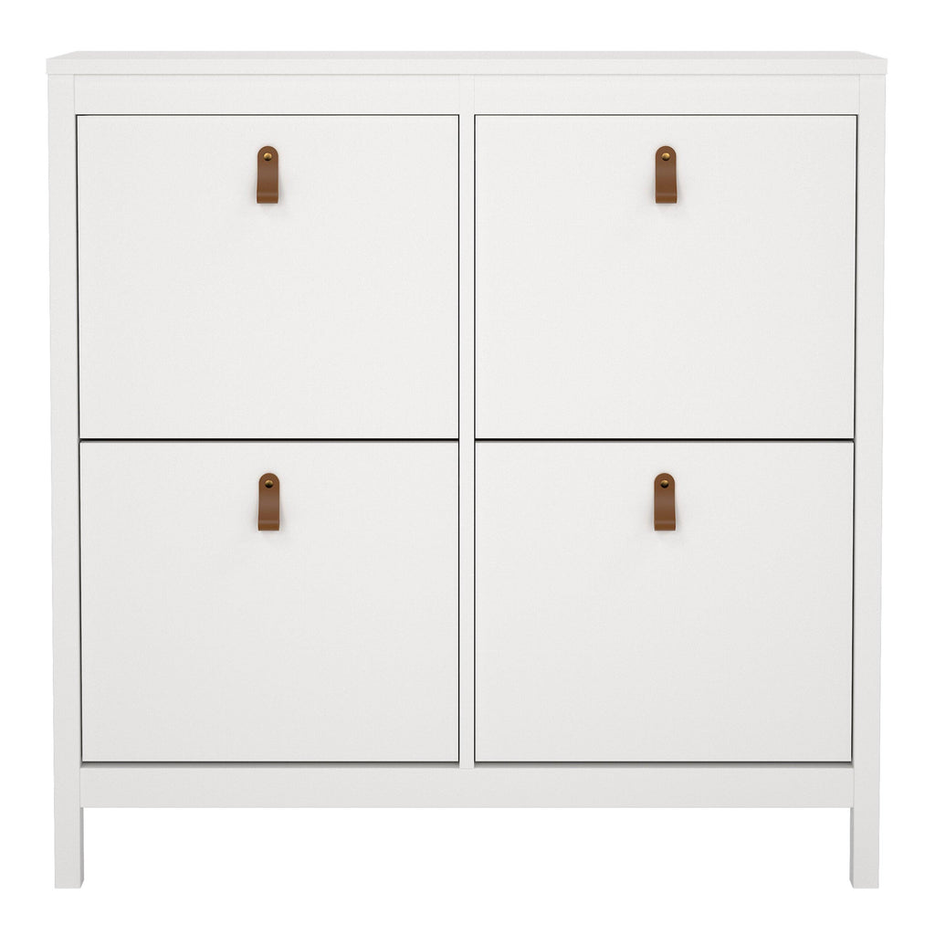 Barcelona Shoe Cabinet 4 Flip Down Doors in White - image 2