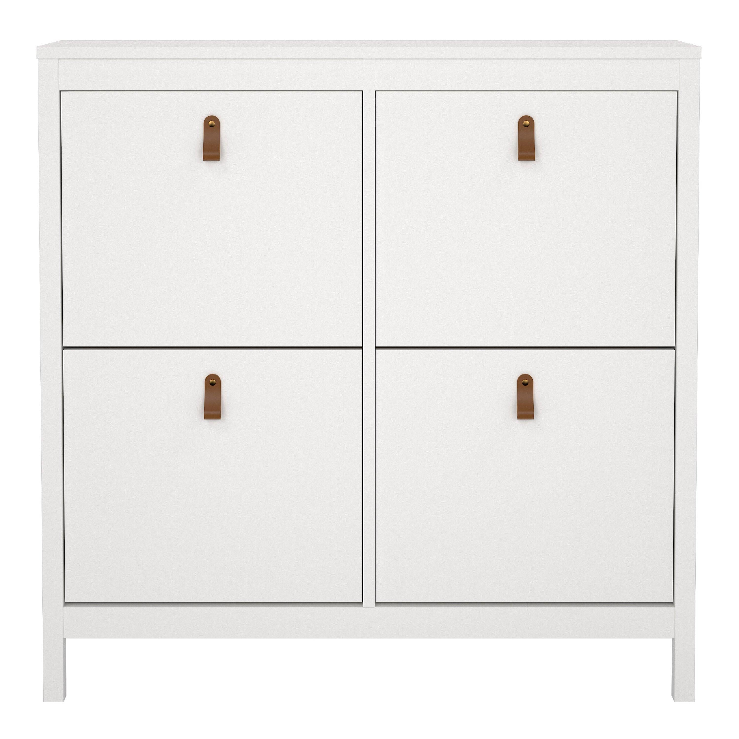 Barcelona Shoe Cabinet 4 Flip Down Doors in White - image 2