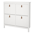Barcelona Shoe Cabinet 4 Flip Down Doors in White - image 3