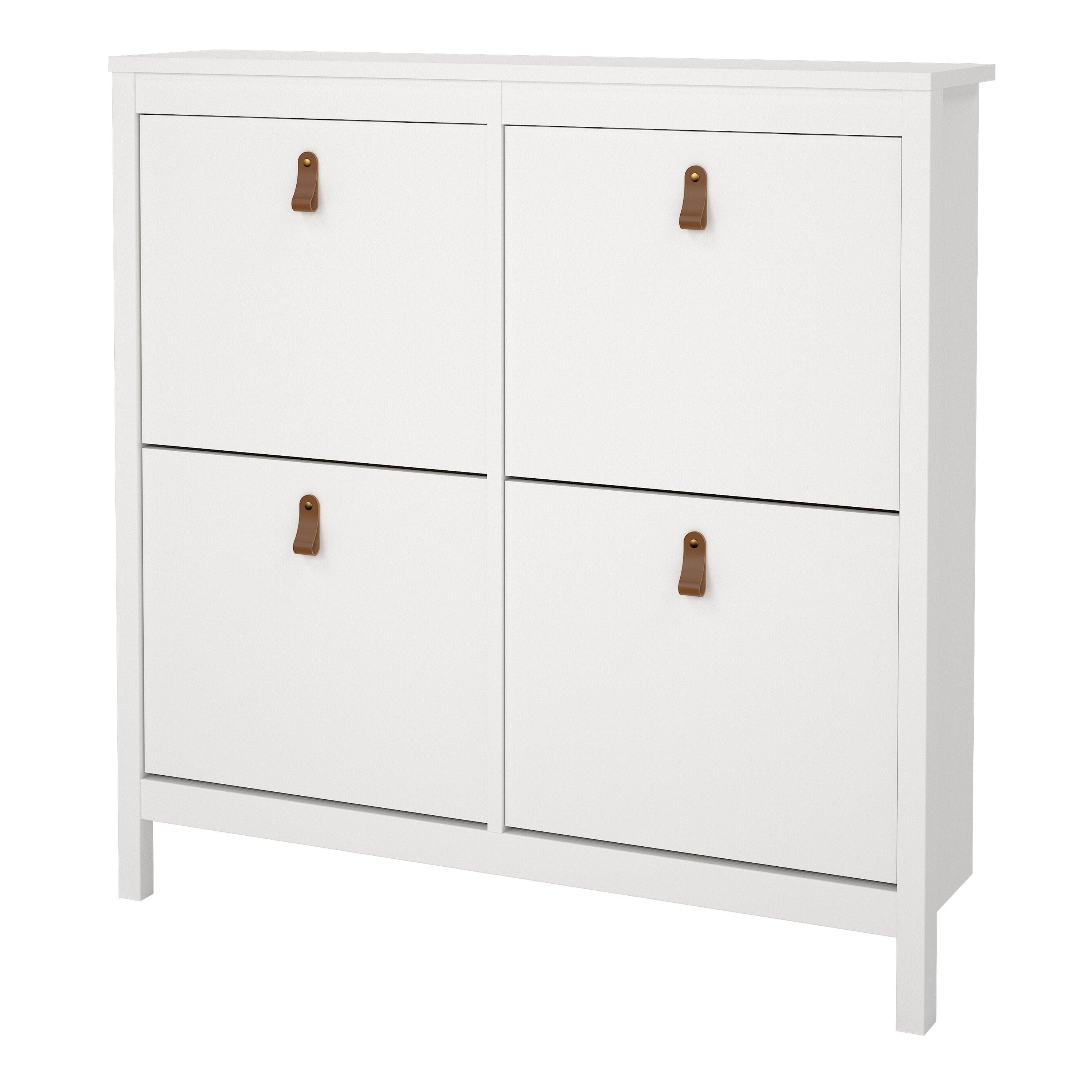 Barcelona Shoe Cabinet 4 Flip Down Doors in White - image 3