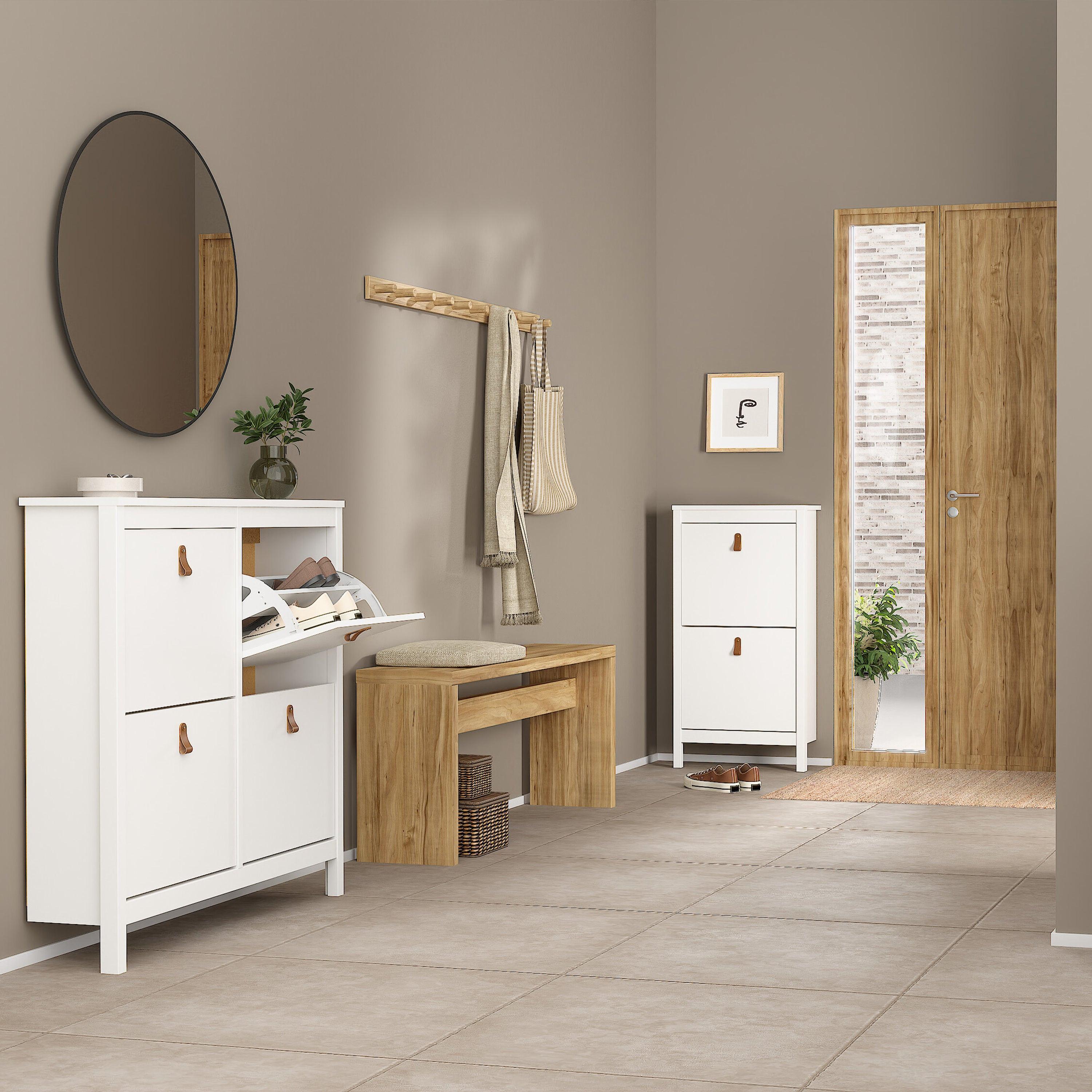 Barcelona Shoe Cabinet 4 Flip Down Doors in White - image 6