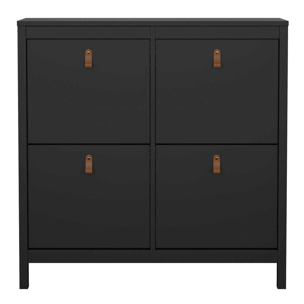 Barcelona Shoe Cabinet 4 Flip Down Doors in Matt Black - image 2