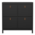 Barcelona Shoe Cabinet 4 Flip Down Doors in Matt Black - image 2
