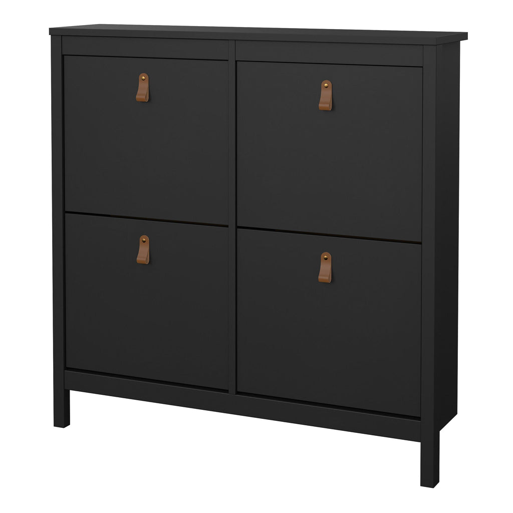 Barcelona Shoe Cabinet 4 Flip Down Doors in Matt Black - image 3
