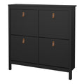 Barcelona Shoe Cabinet 4 Flip Down Doors in Matt Black - image 3