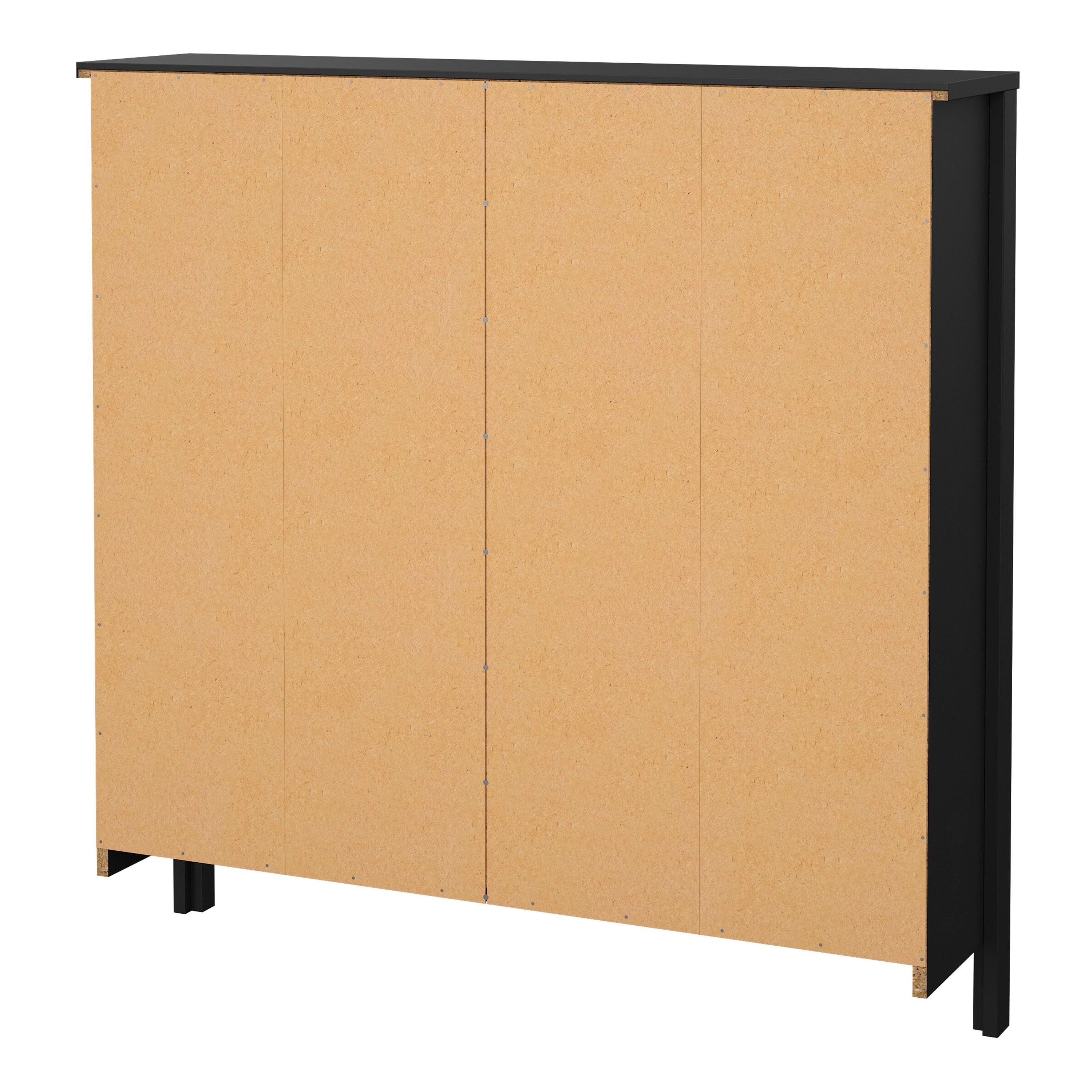 Barcelona Shoe Cabinet 4 Flip Down Doors in Matt Black - image 4