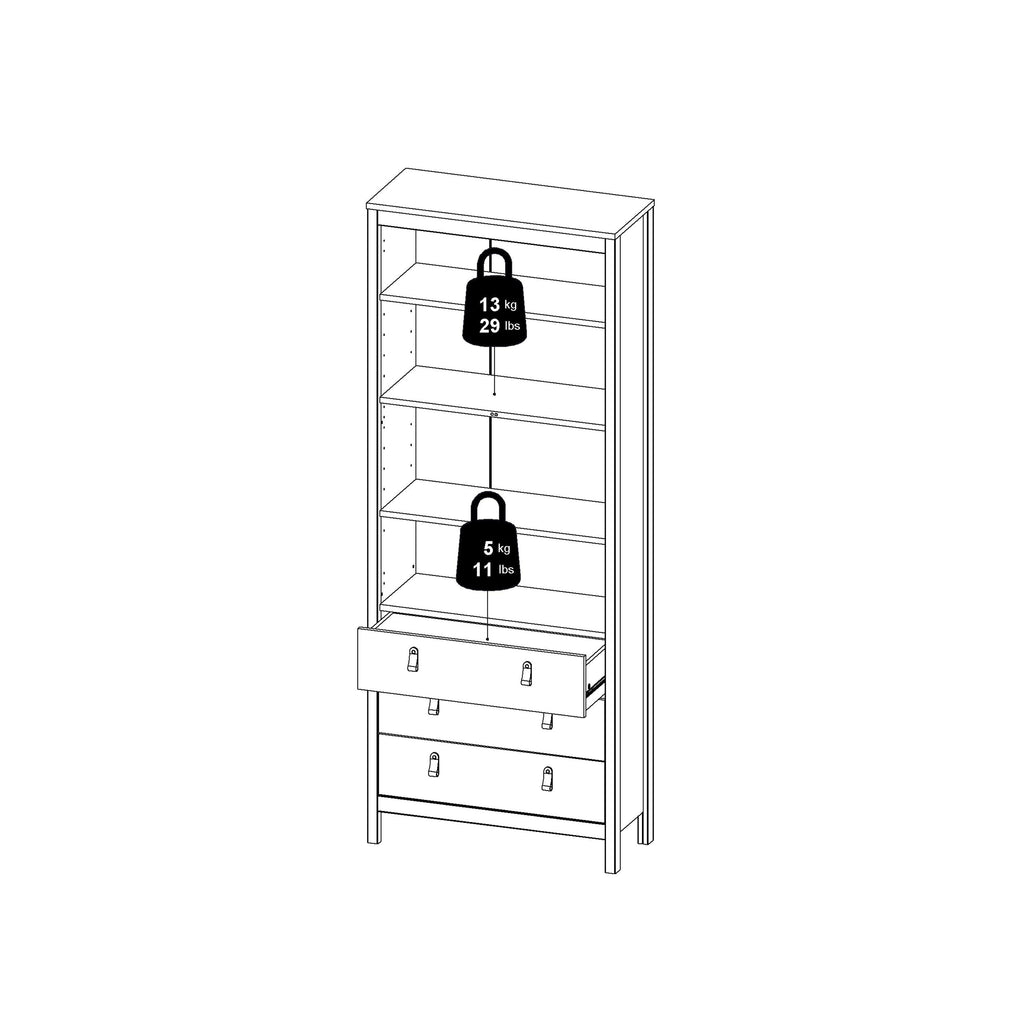 Barcelona China Cabinet 2 Glass Doors with 3 Drawers in White - image 13