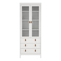 Barcelona China Cabinet 2 Glass Doors with 3 Drawers in White - image 2