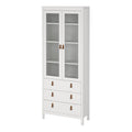 Barcelona China Cabinet 2 Glass Doors with 3 Drawers in White - image 3