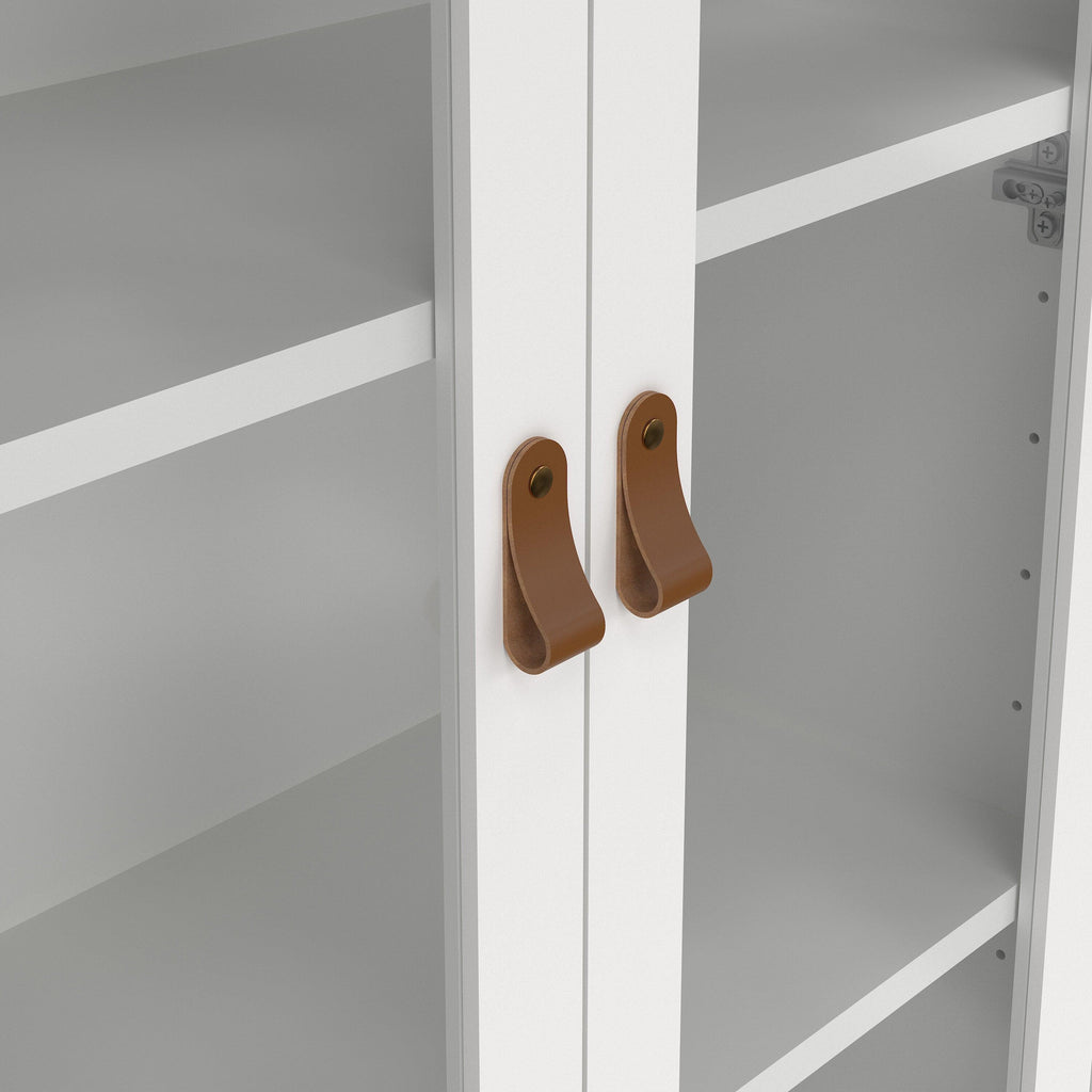 Barcelona China Cabinet 2 Glass Doors with 3 Drawers in White - image 9