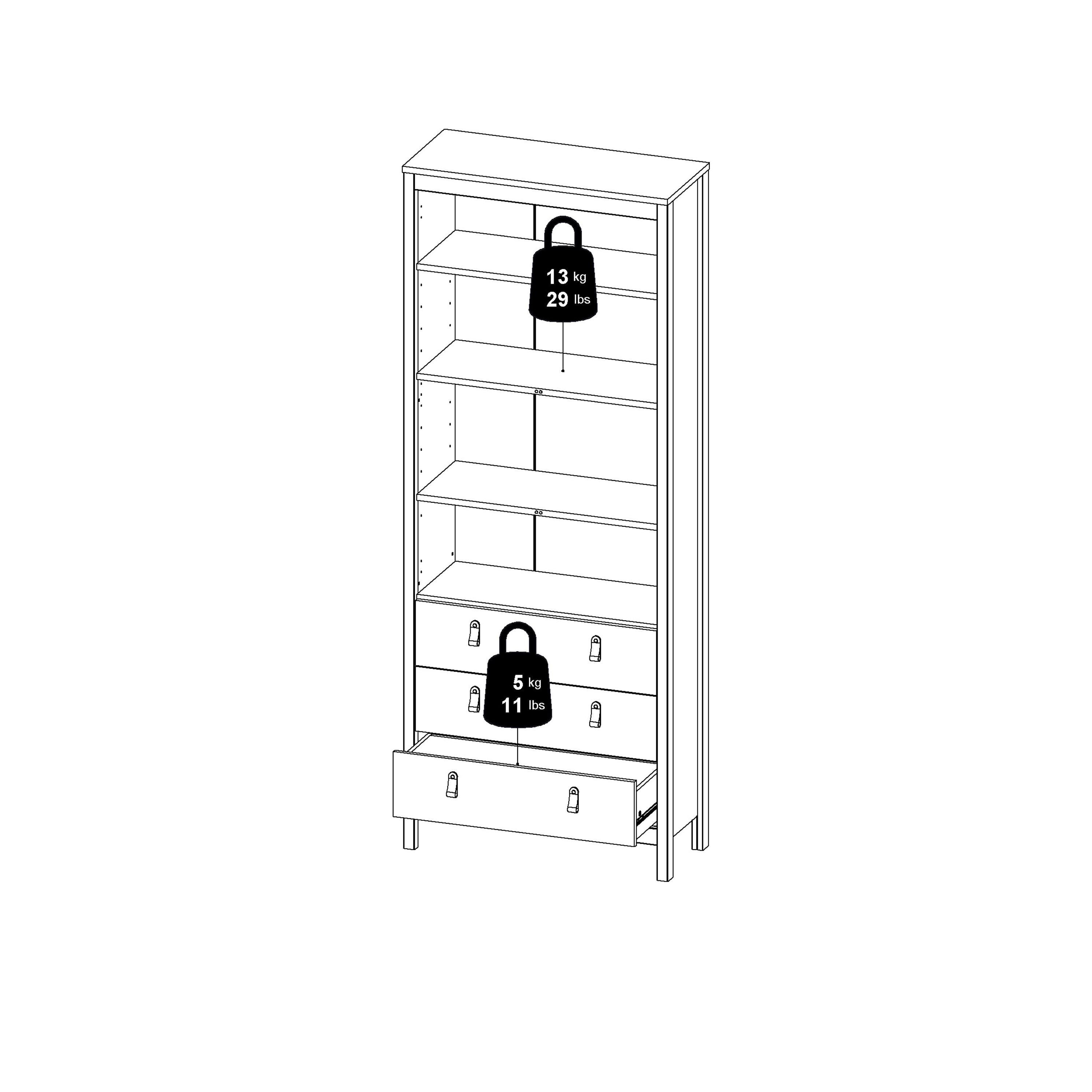 Barcelona China Cabinet 2 Glass Doors with 3 Drawers in Matt Black - image 13