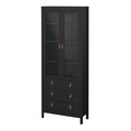Barcelona China Cabinet 2 Glass Doors with 3 Drawers in Matt Black - image 3
