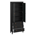 Barcelona China Cabinet 2 Glass Doors with 3 Drawers in Matt Black - image 5