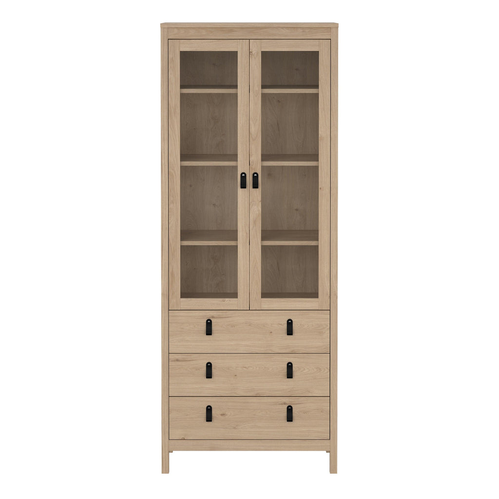 Barcelona China Cabinet 2 Doors with Glass + 3 Drawers in Jackson Hickory Oak - image 2