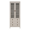 Barcelona China Cabinet 2 Glass Doors with 3 Drawers in Cashmere - image 3