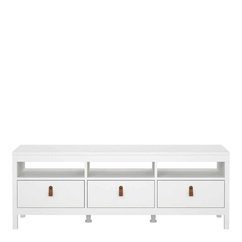 Barcelona Tv Unit 3 Drawers in White - image 2