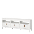 Barcelona Tv Unit 3 Drawers in White - image 3