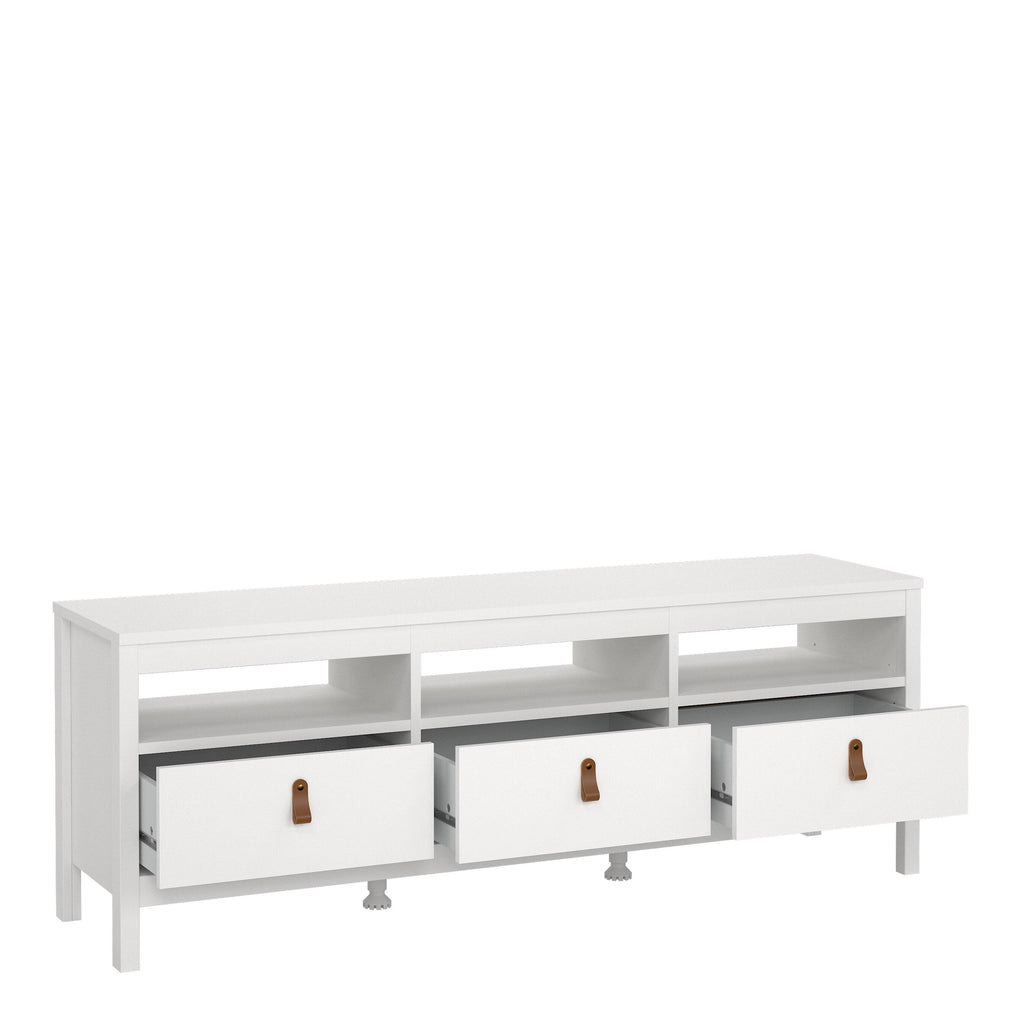 Barcelona Tv Unit 3 Drawers in White - image 4