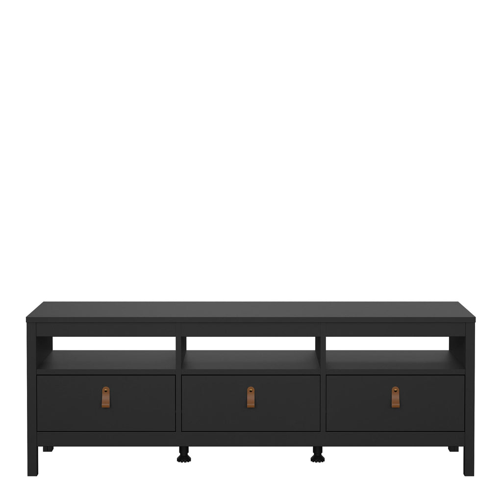 Barcelona TV Unit 3 Drawers in Matt Black - image 2