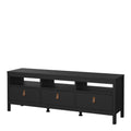 Barcelona TV Unit 3 Drawers in Matt Black - image 3