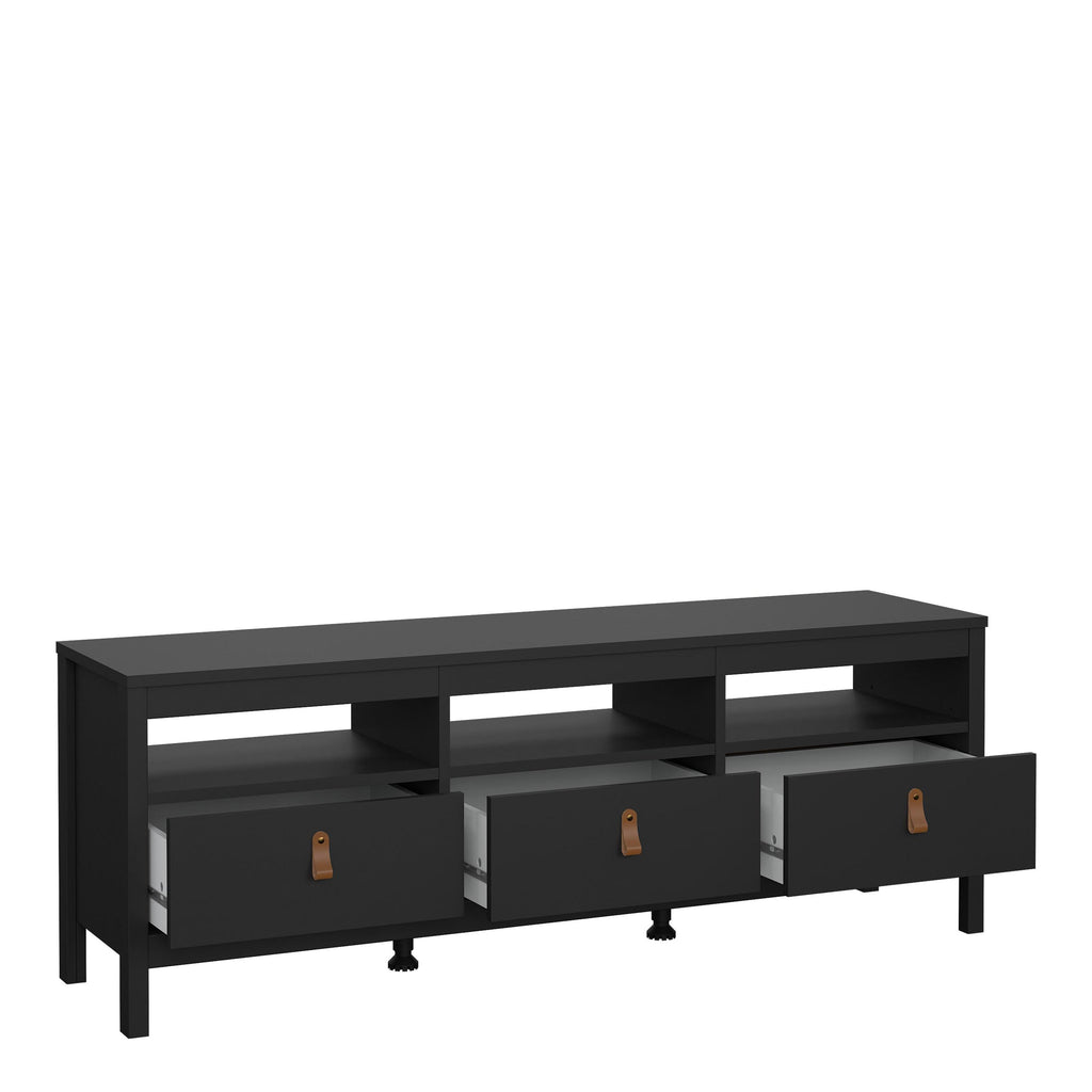 Barcelona TV Unit 3 Drawers in Matt Black - image 5