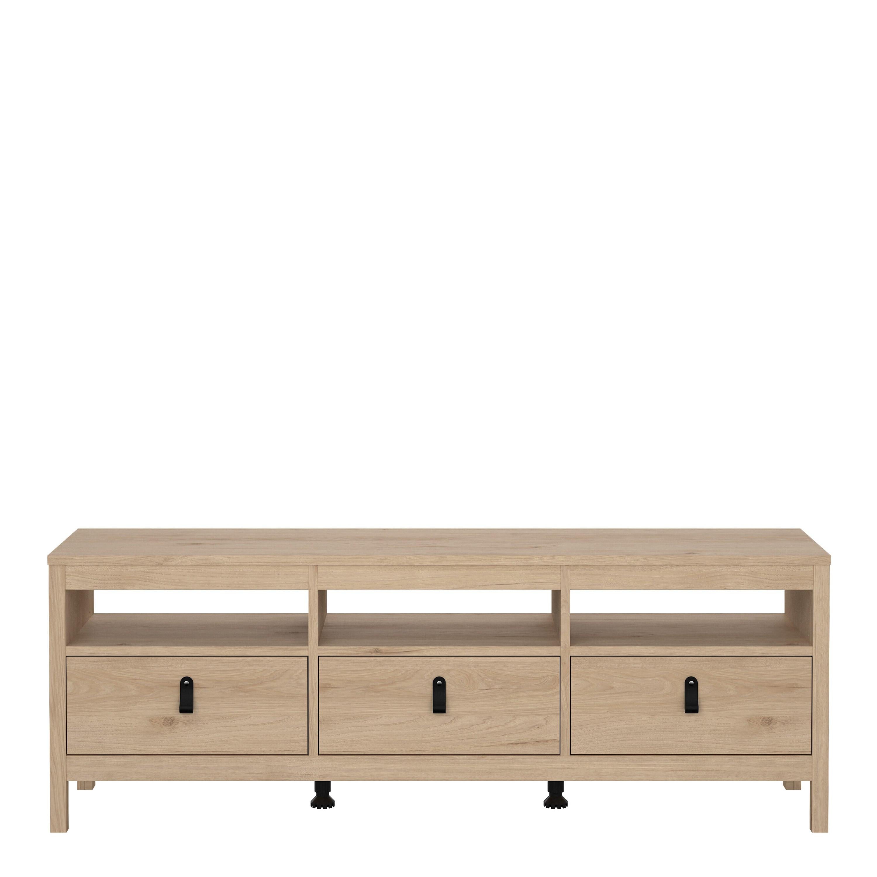Barcelona TV-Unit 3 Drawers in Jackson Hickory Oak - image 2