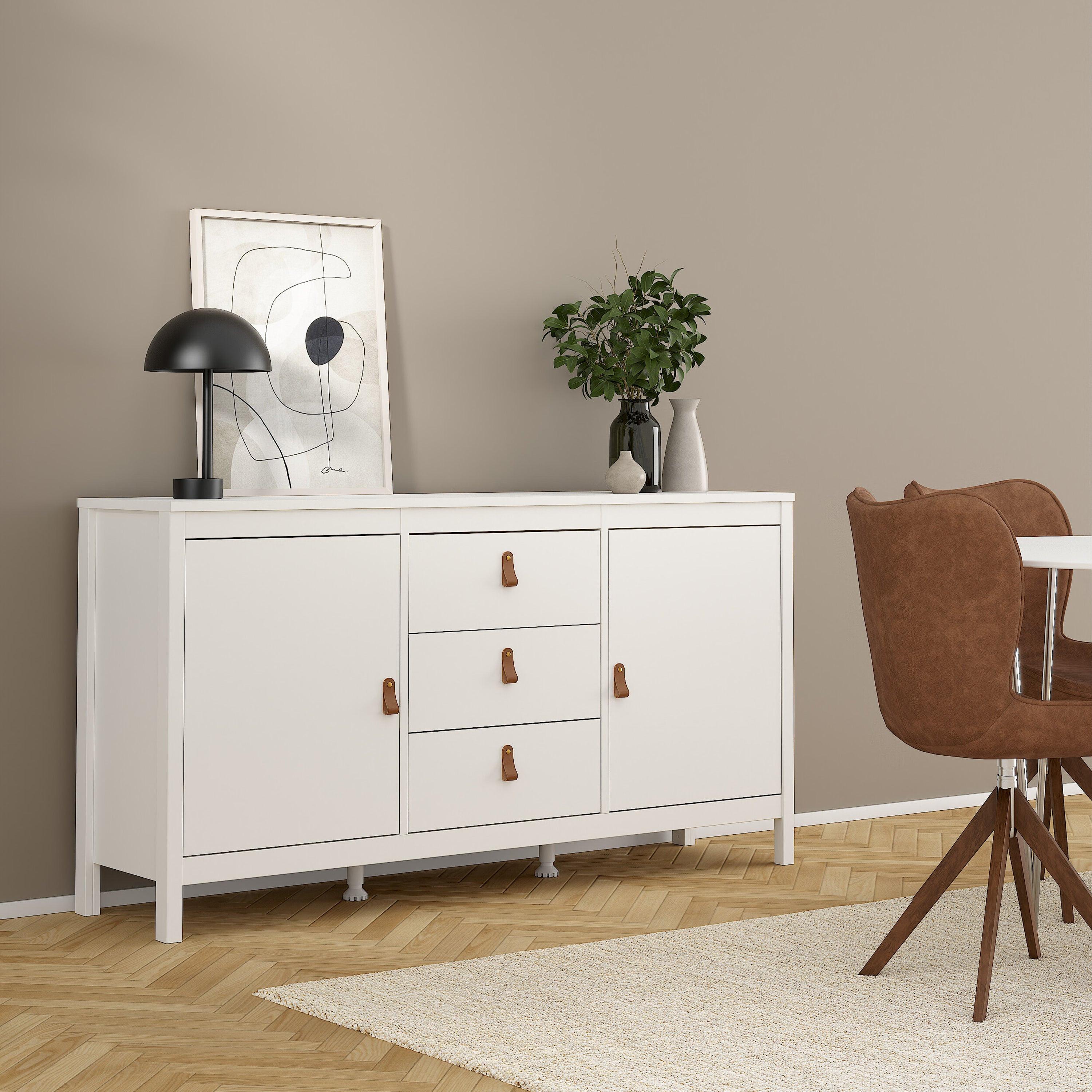 Barcelona Sideboard 2 Doors 3 Drawers in White - image 6
