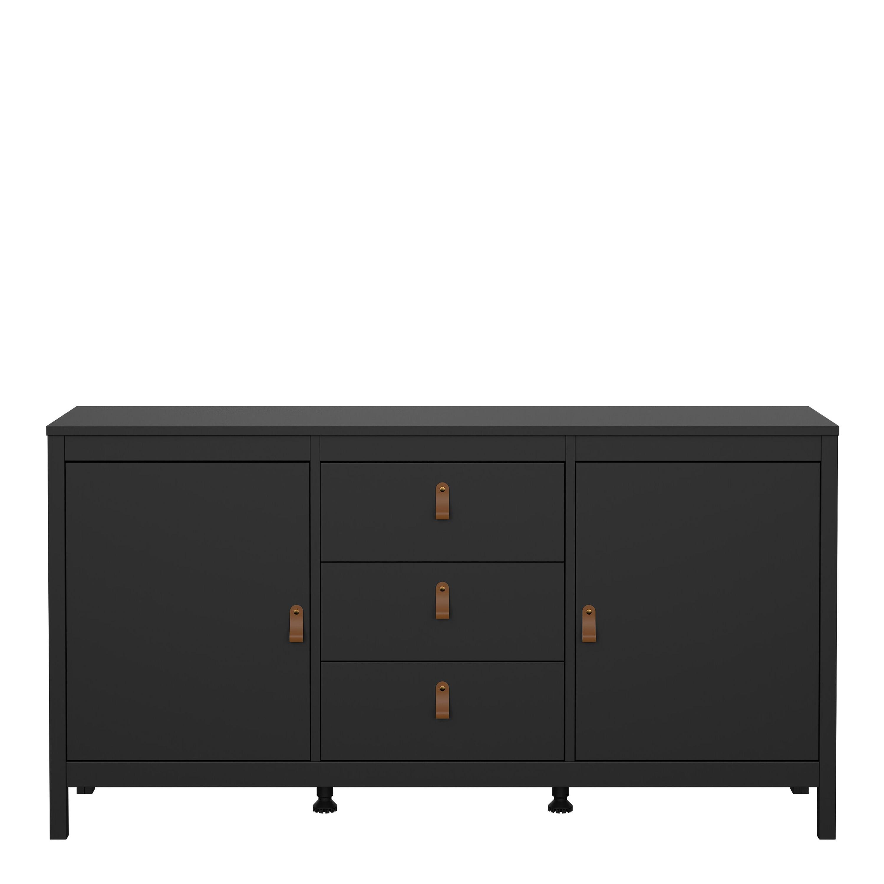 Barcelona Sideboard 2 Doors 3 Drawers in Matt Black - image 2