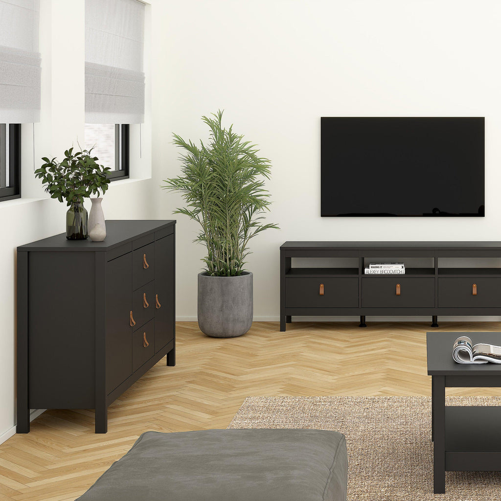 Barcelona Sideboard 2 Doors 3 Drawers in Matt Black - image 6