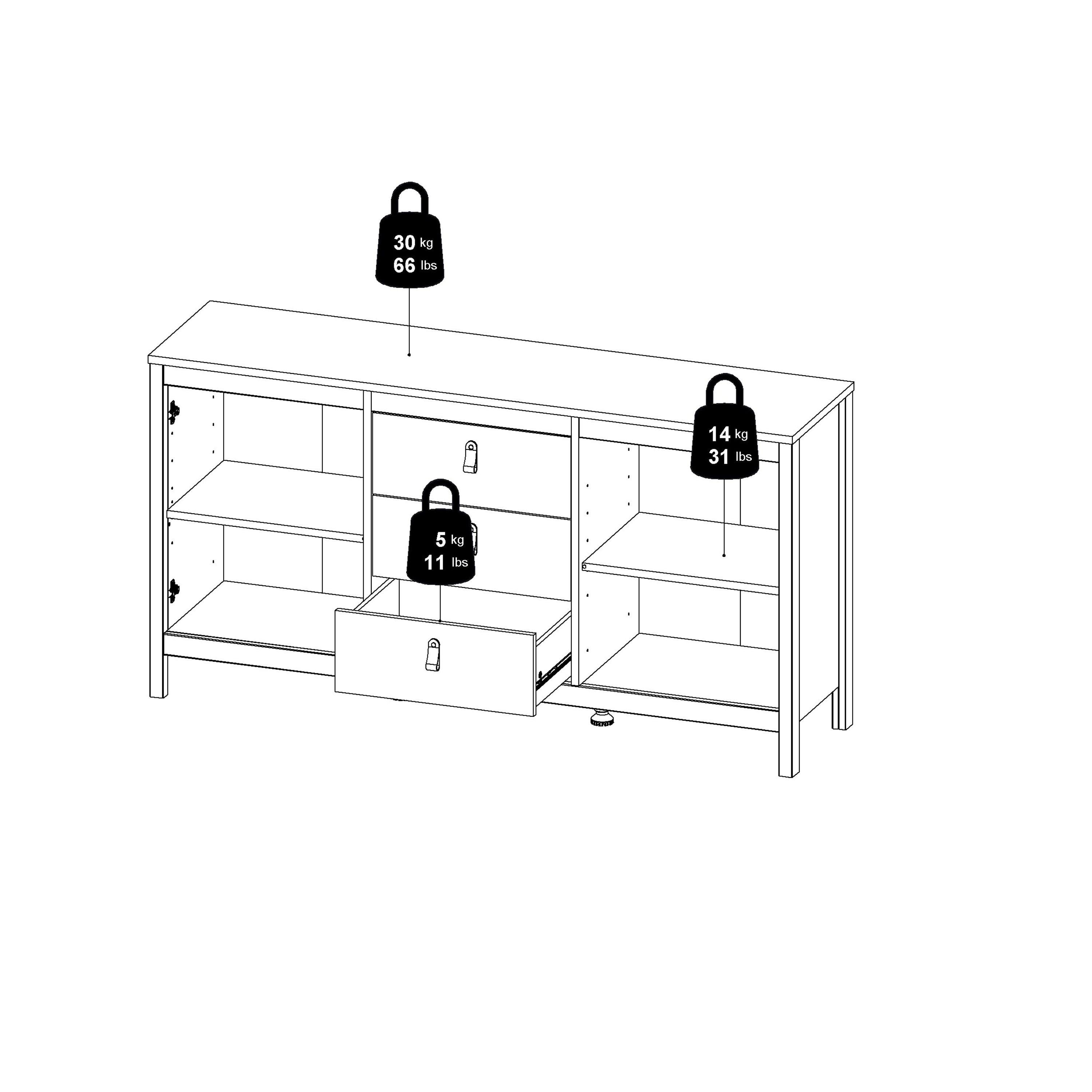 Barcelona Sideboard 2 Doors + 3 Drawers in Cashmere - image 13