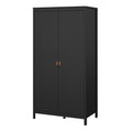 Barcelona Wardrobe with 2 Doors in Matt Black - image 3