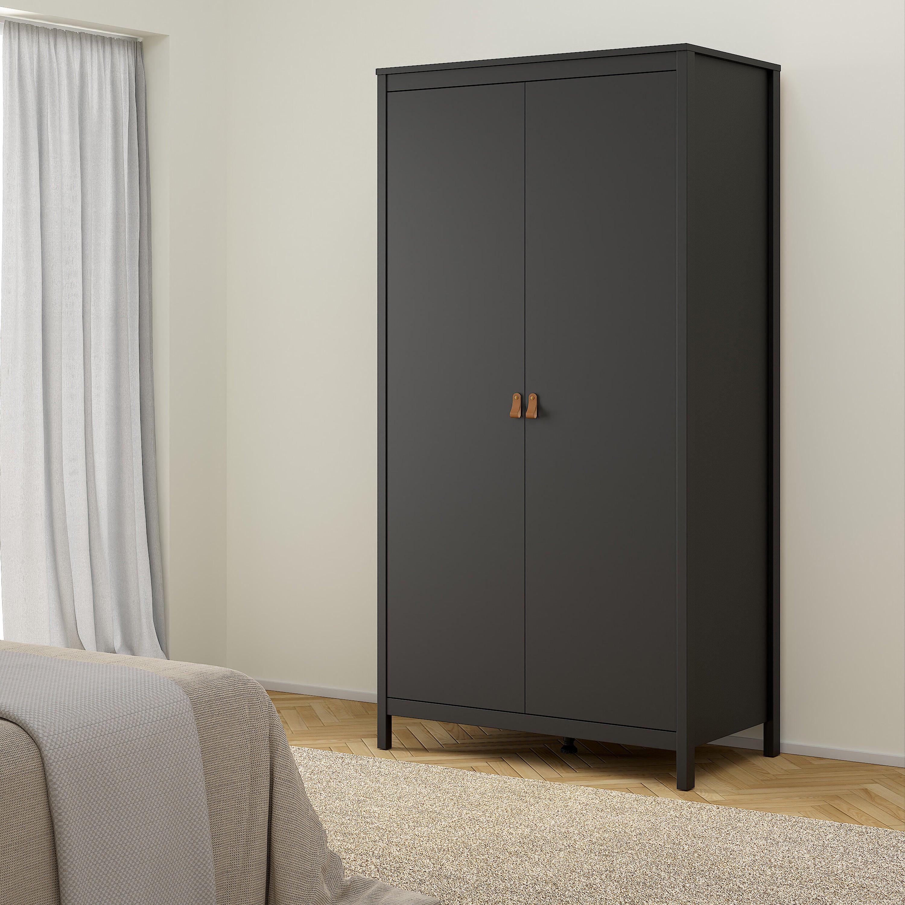 Barcelona Wardrobe with 2 Doors in Matt Black - image 6