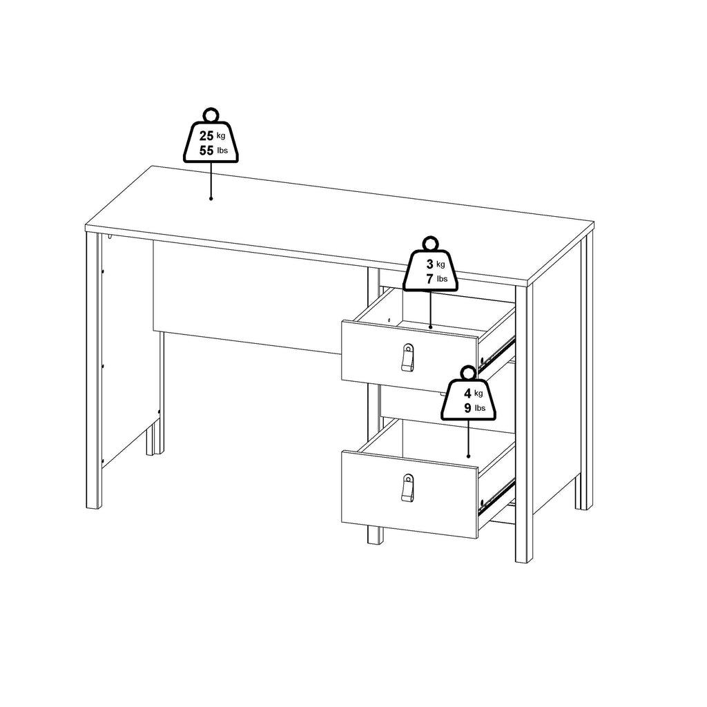 Barcelona Desk 3 Drawers in White - image 12