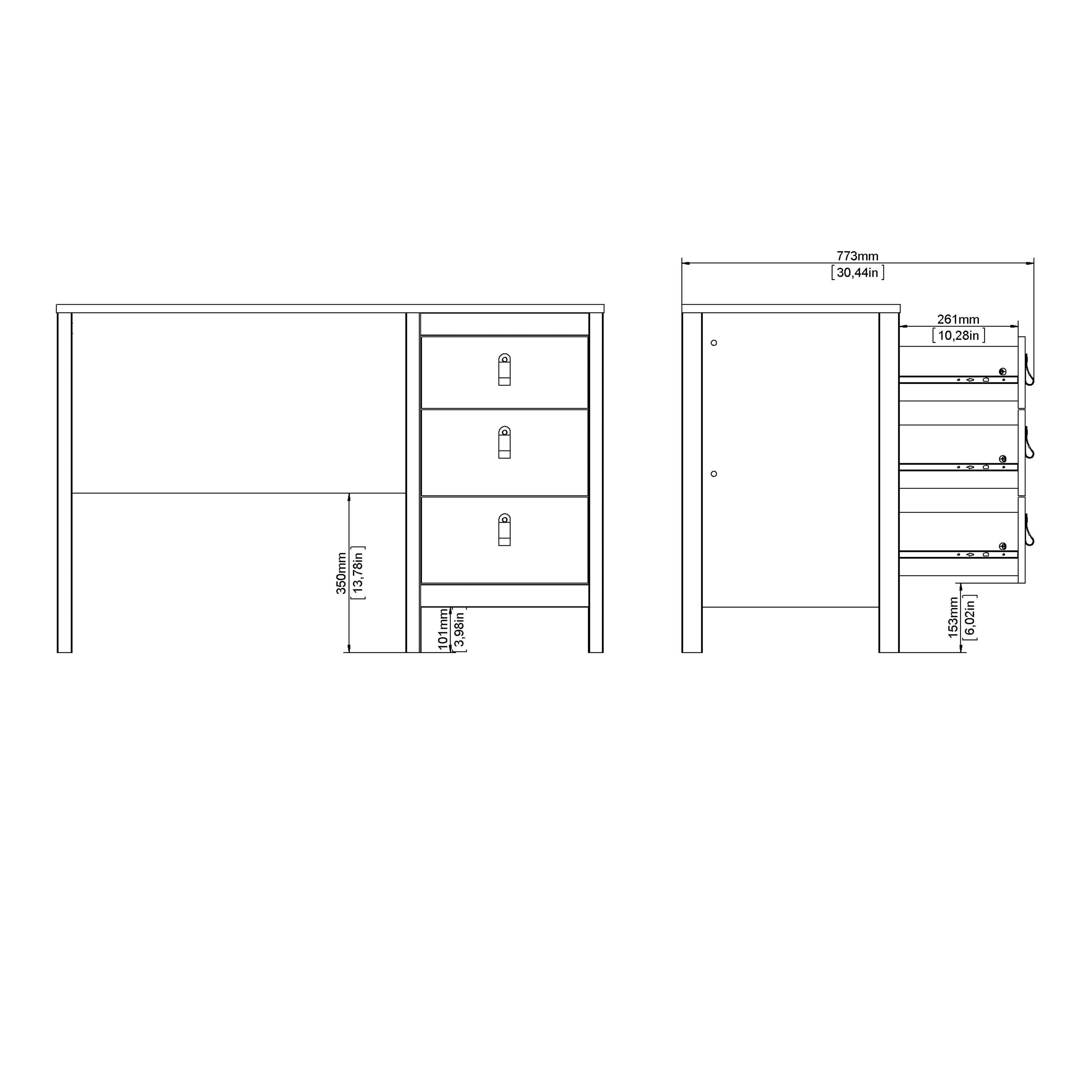 Barcelona Desk 3 Drawers in Matt Black - image 10