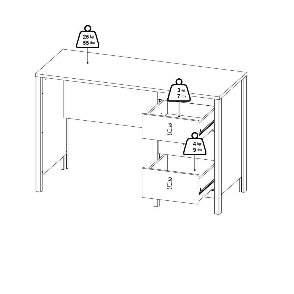 Barcelona Desk 3 Drawers in Matt Black - image 11