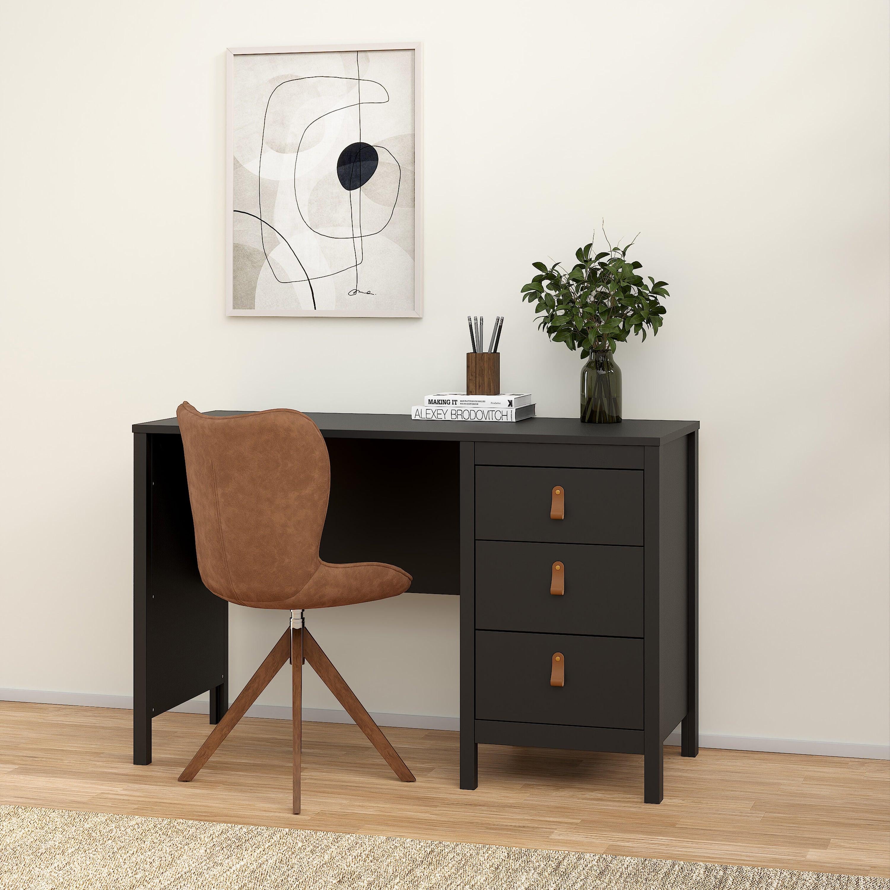 Barcelona Desk 3 Drawers in Matt Black - image 6