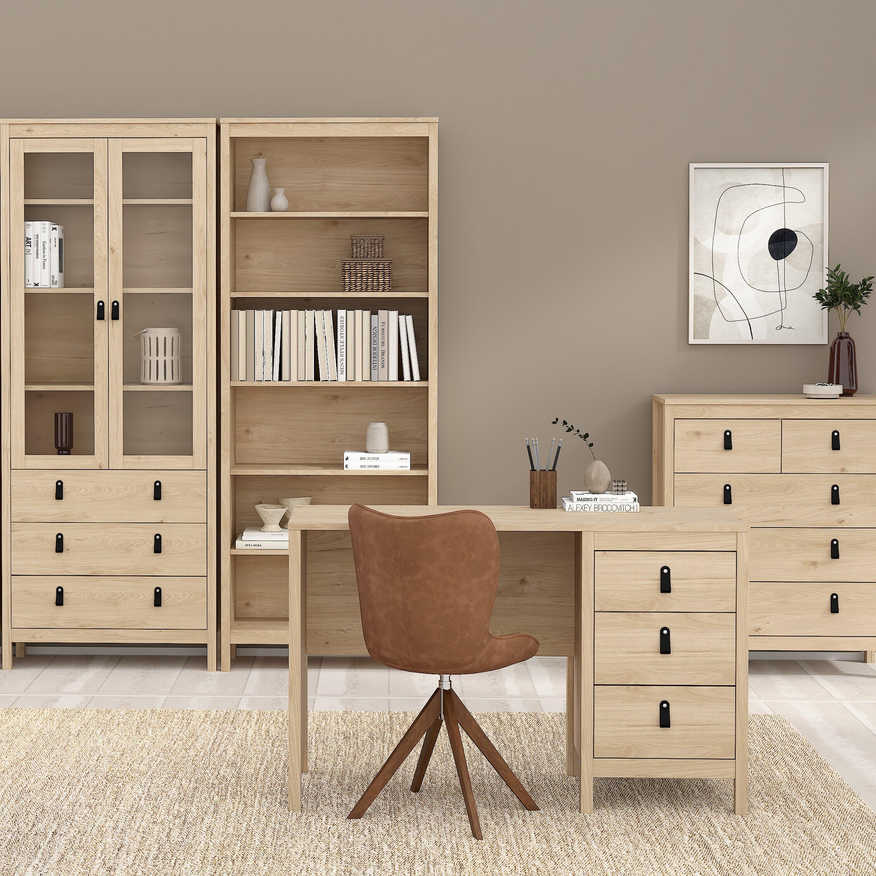 Barcelona Desk 3 Drawers in Jackson Hickory Oak - image 6