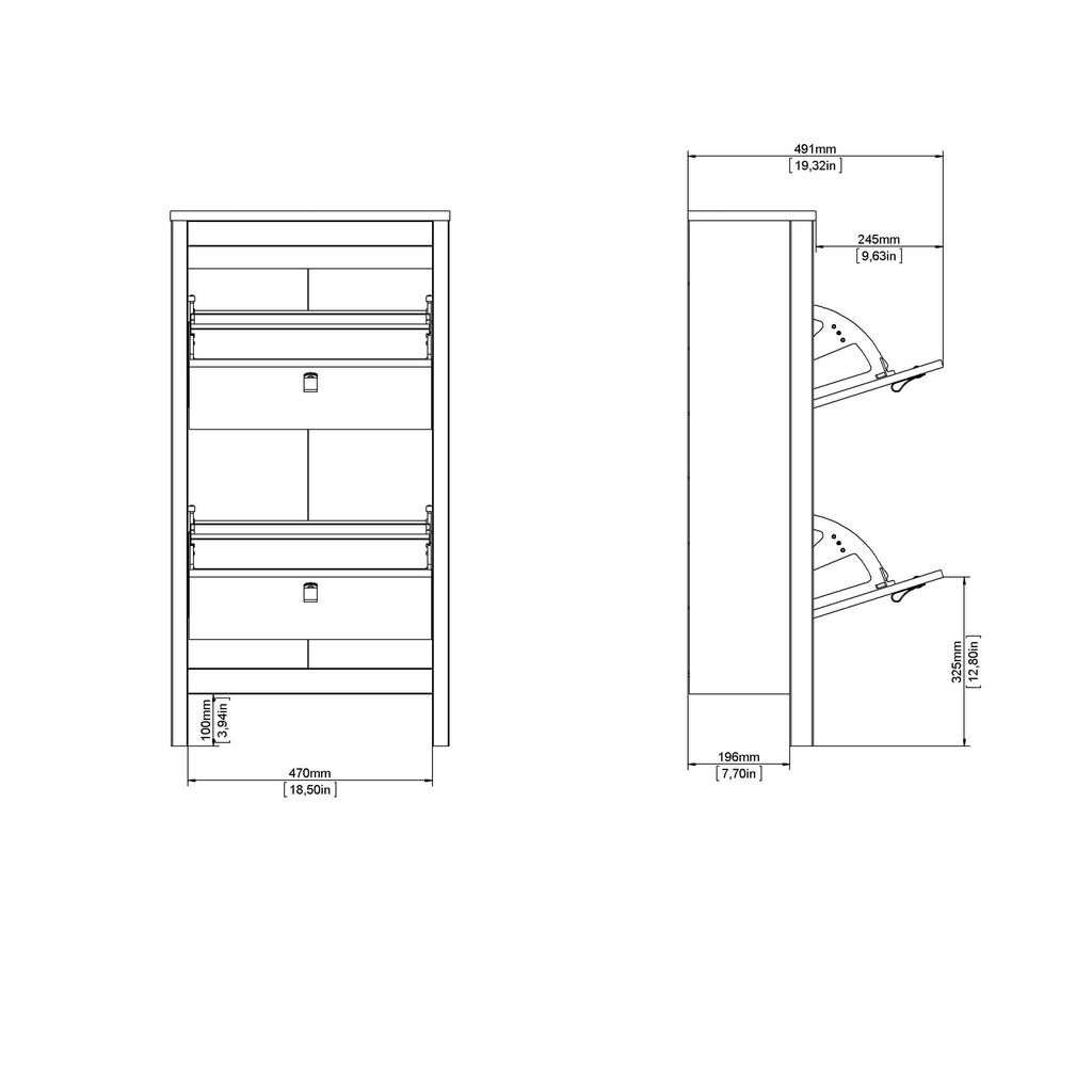 Barcelona Shoe Cabinet 2 Flip Down Doors in White - image 10
