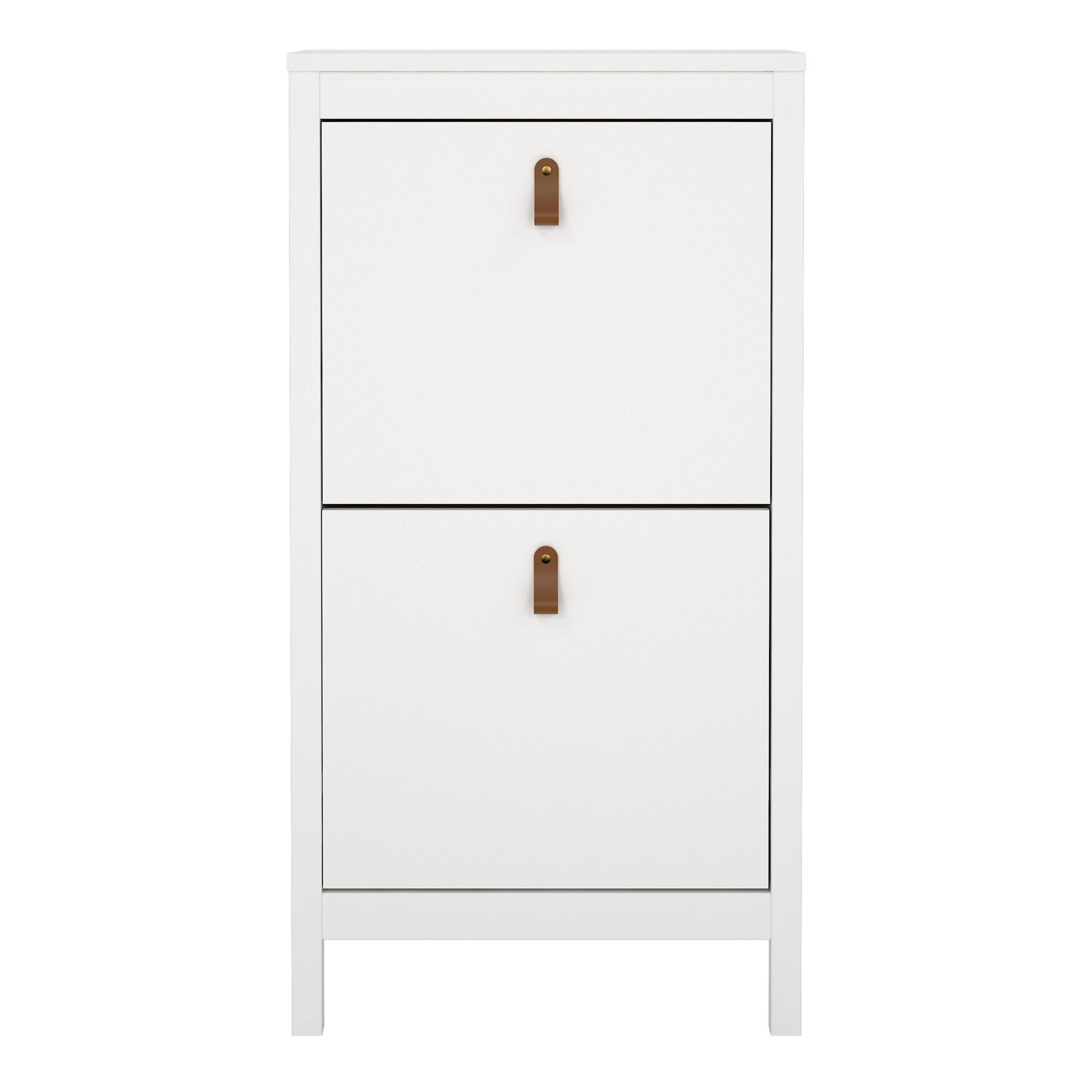 Barcelona Shoe Cabinet 2 Flip Down Doors in White - image 2