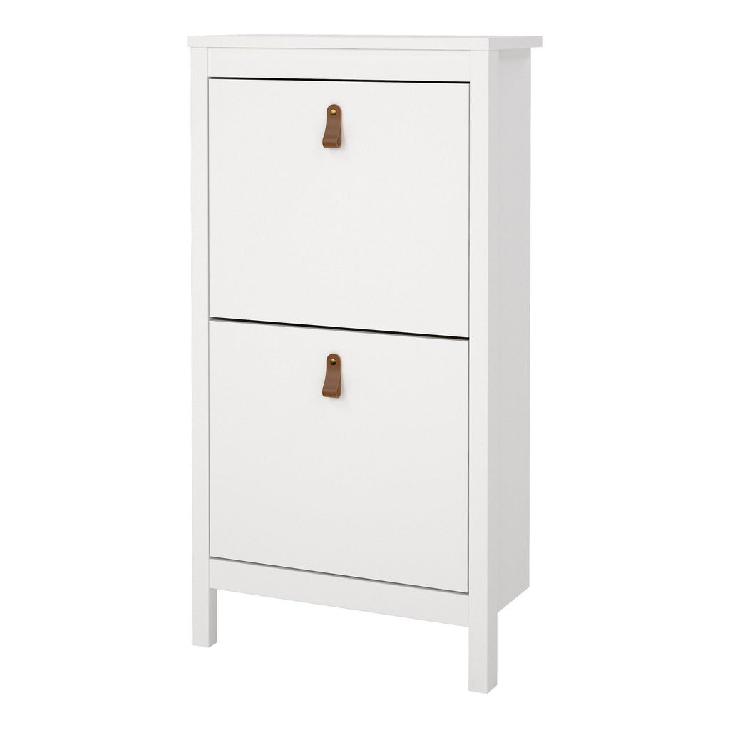 Barcelona Shoe Cabinet 2 Flip Down Doors in White - image 3