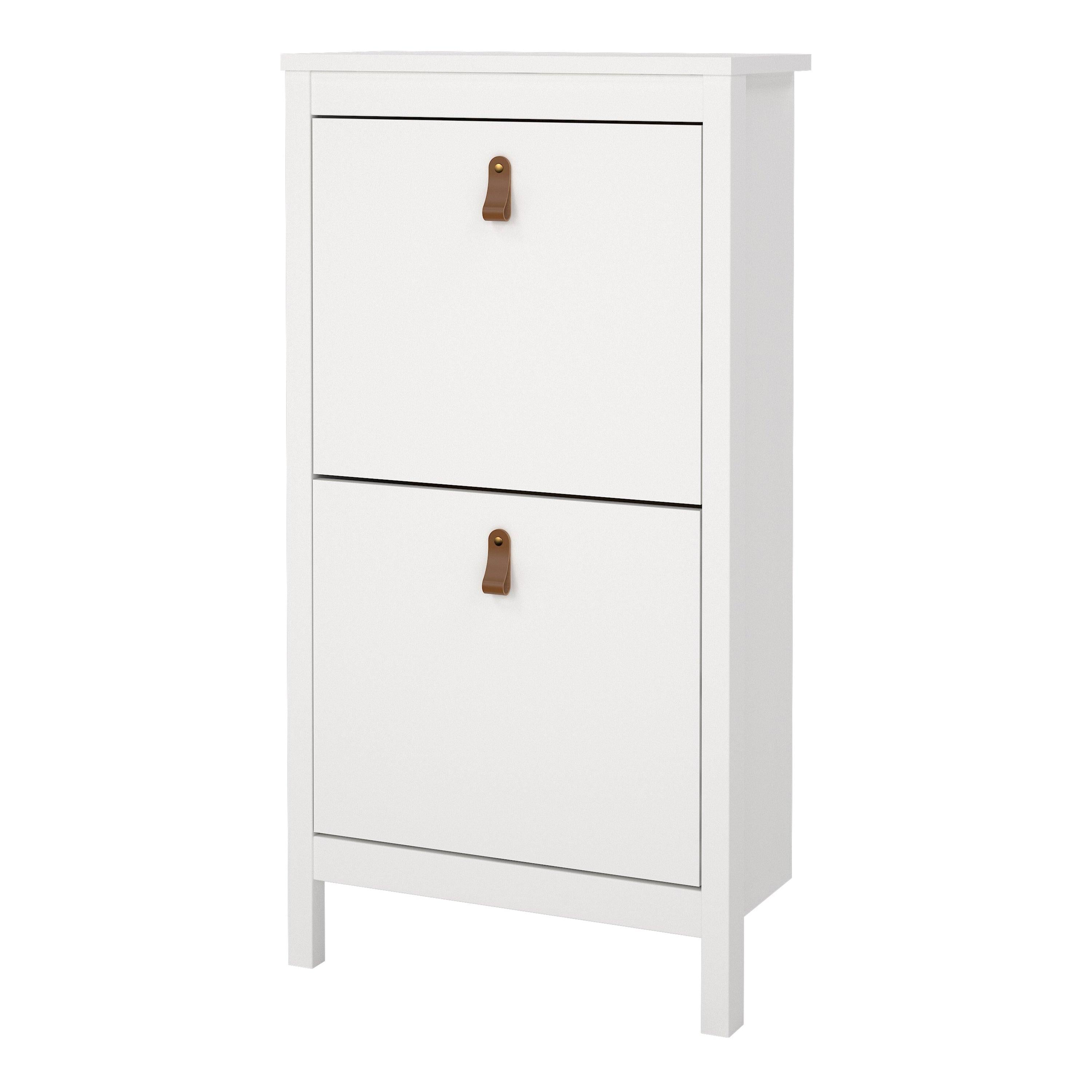 Barcelona Shoe Cabinet 2 Flip Down Doors in White - image 3