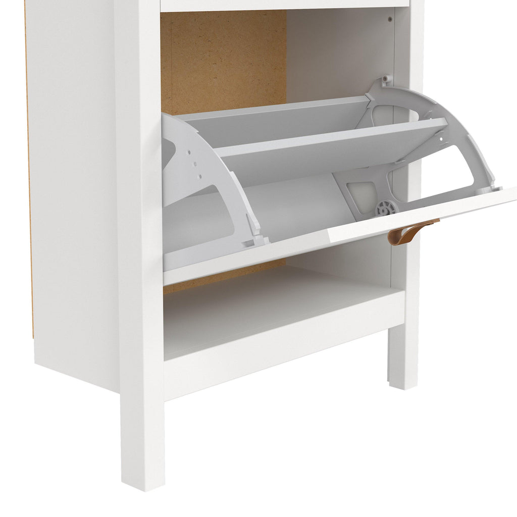 Barcelona Shoe Cabinet 2 Flip Down Doors in White - image 8