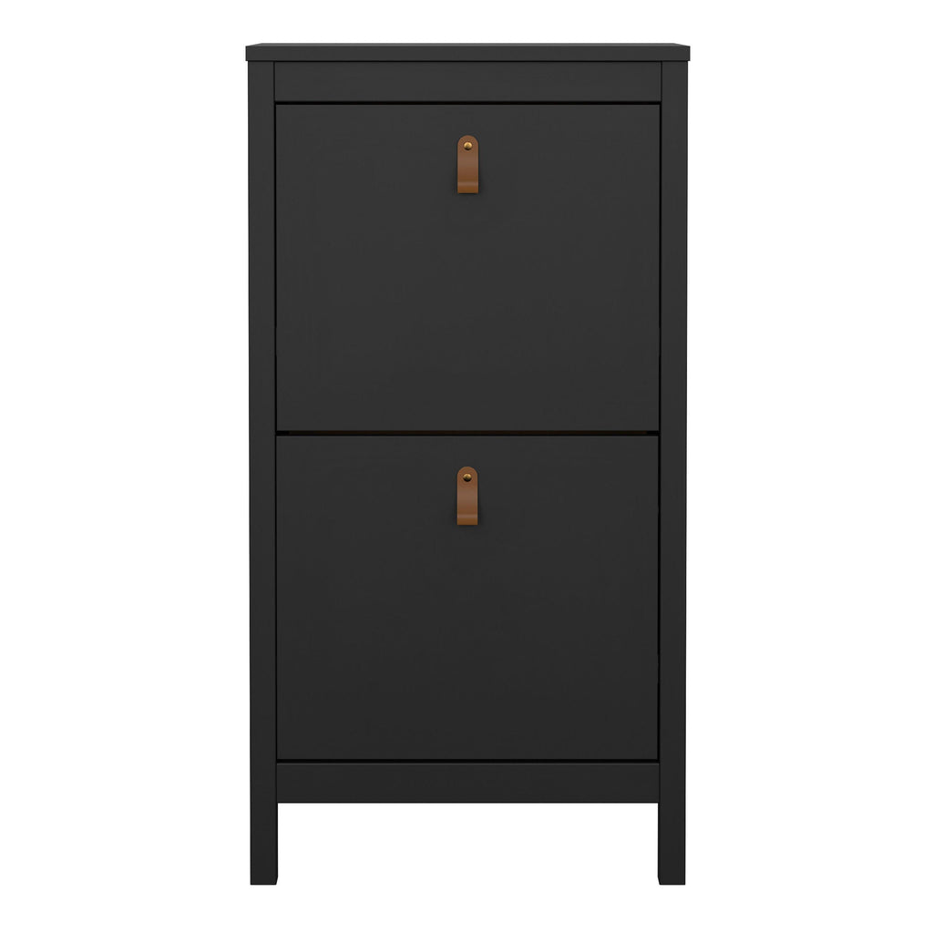 Barcelona Shoe Cabinet 2 Flip Down Doors in Matt Black - image 2