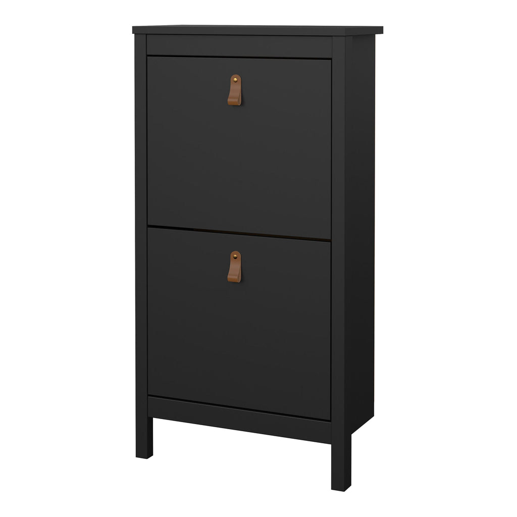 Barcelona Shoe Cabinet 2 Flip Down Doors in Matt Black - image 3