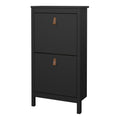 Barcelona Shoe Cabinet 2 Flip Down Doors in Matt Black - image 3