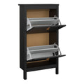 Barcelona Shoe Cabinet 2 Flip Down Doors in Matt Black - image 5