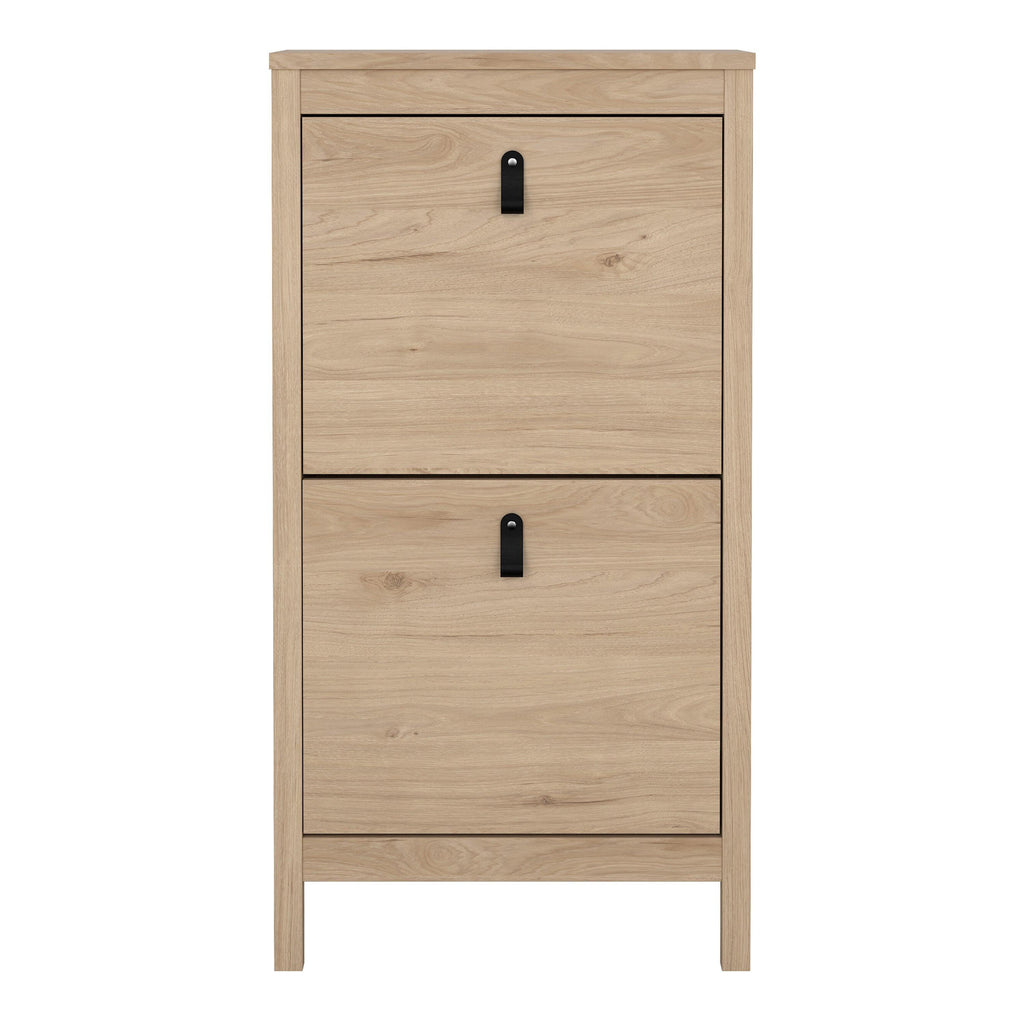 Barcelona Shoe Cabinet 2 Flap Doors in Jackson Hickory Oak - image 2