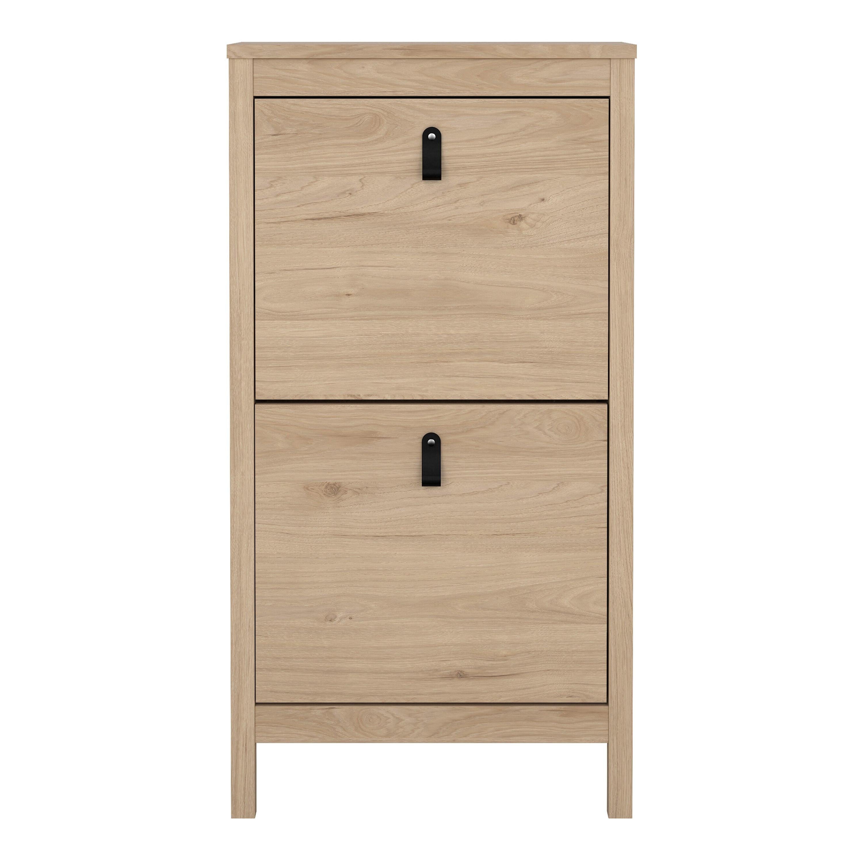 Barcelona Shoe Cabinet 2 Flap Doors in Jackson Hickory Oak - image 2